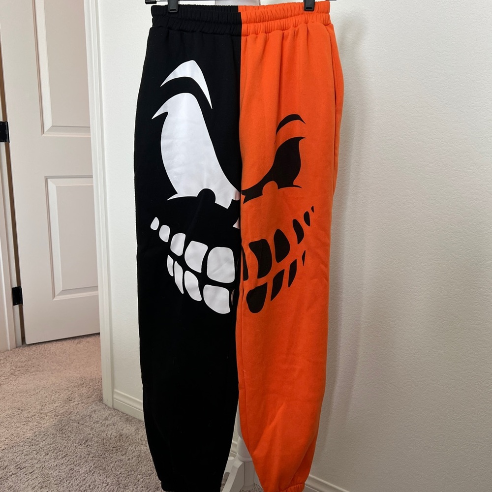 Halloween Sweatpants, Black and Orange